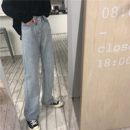 Real-price ~washed high-waist jeans wide-legged trousers