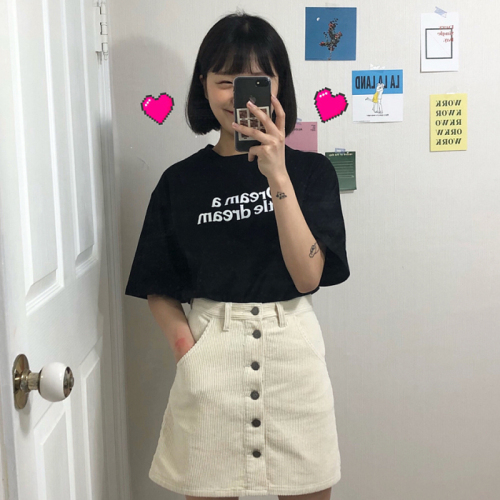 Harajuku Winds ins Super Short Sleeve T-shirt 2019 Korean Edition Student's Loose Half Sleeve Top Female Summer