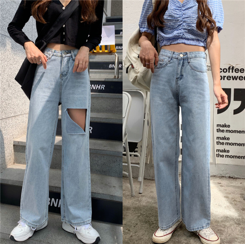 Real-price ~high-waist jeans, loose and hollow sweaters, wide-legged pants 6552 #66 #