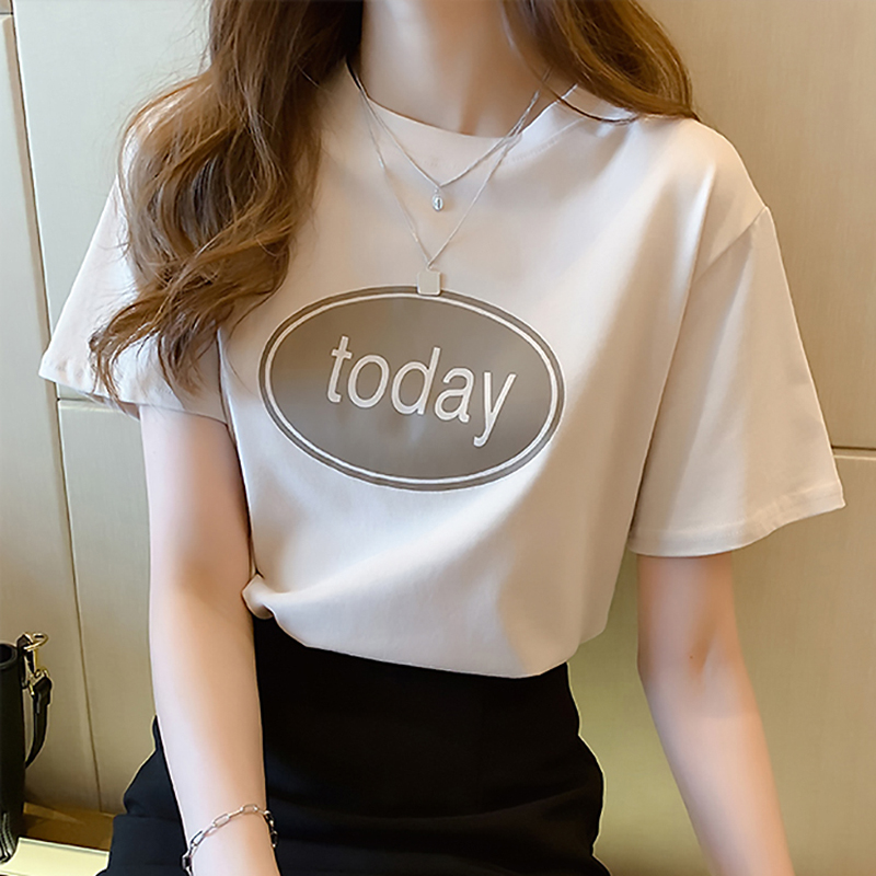 2020 summer new girls wear short sleeve T-shirt women's Korean loose student top youth