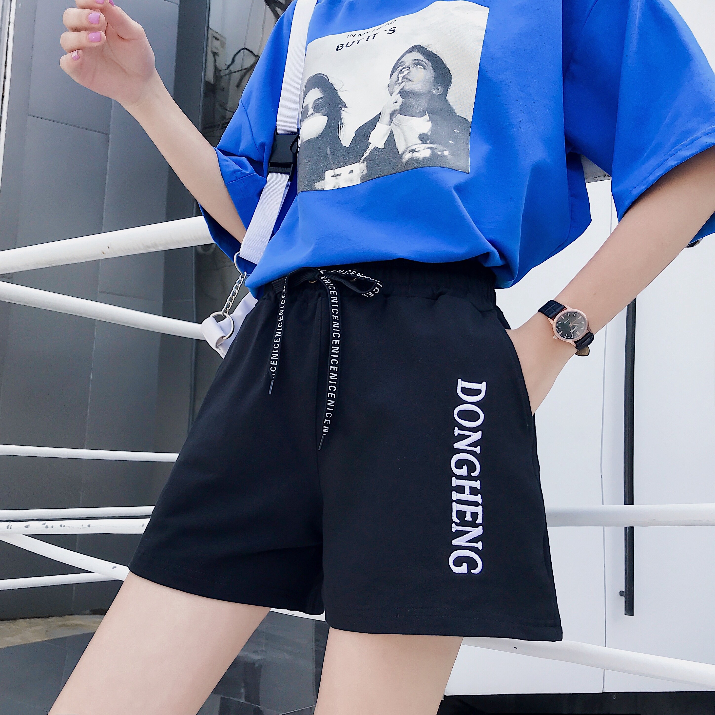 Sports shorts women's summer Korean version casual loose fit students' versatile ulzzang running thin hot pants