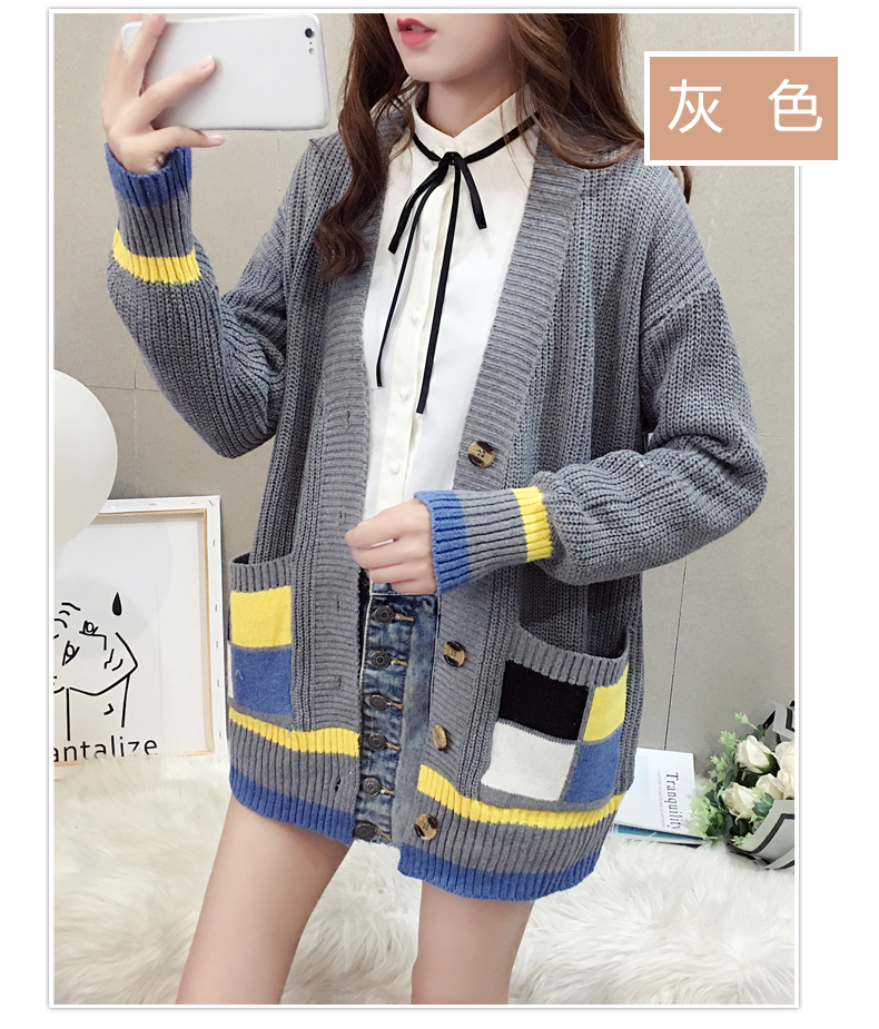 Real women's playful and popular sweater coat, spring and autumn loose, medium and long, very fairy, western style cardigan women's dress