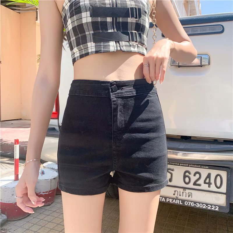 Summer AA high waist denim shorts for women in Europe and the United States slim, elastic, tight, casual and all-around hip pack hot pants