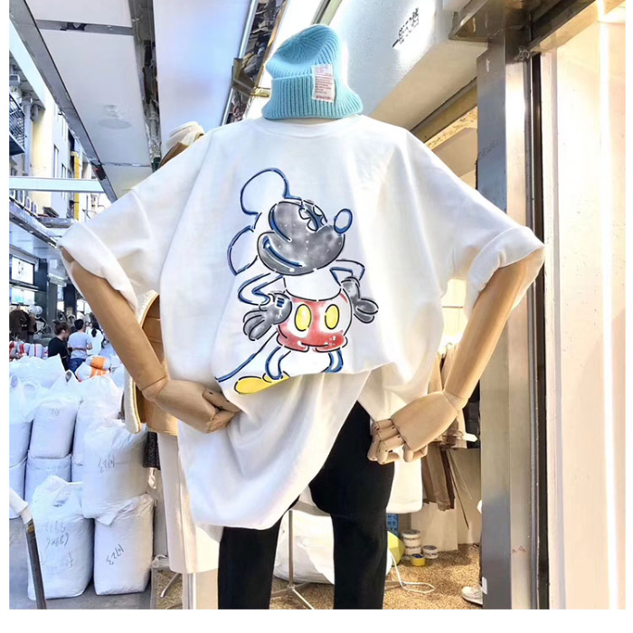 Short Sleeve T-Shirt Large women's summer new style yuanxiu Hong Kong Style Mickey upper garment