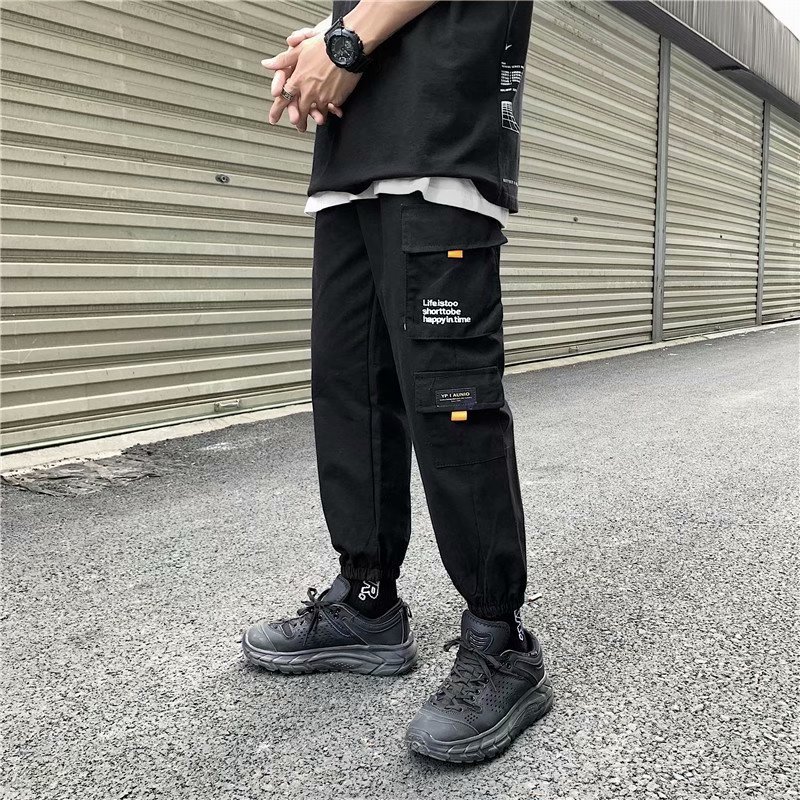 New style men's overalls in summer 2020 Korean trend all kinds of slim little foot leisure sports students' Leggings