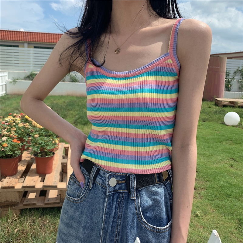 Slim fit with knitted vest strap for women summer 2020