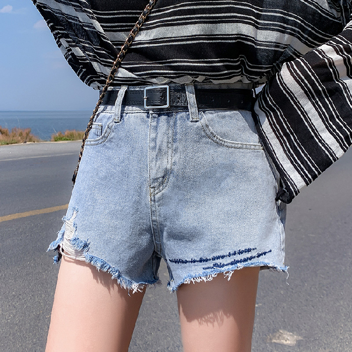 2020 summer new denim shorts women's loose wide leg hot pants net red thin versatile Korean spring hot pants trend