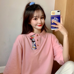 Photo 6535 Mickey Polo Shirt Short Sleeve T-Shirt women's ins fashion Korean loose Hong Kong style top