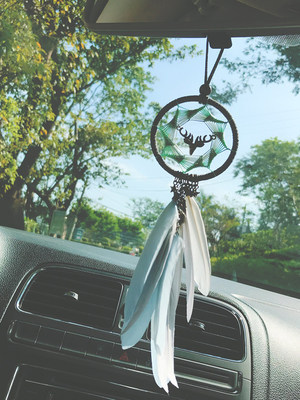 Car Hanging Ins Yilu Ping'an Dream Catching Net Girl's Heart Dream Feather Creative Hand-made Blessing Gift Hanging