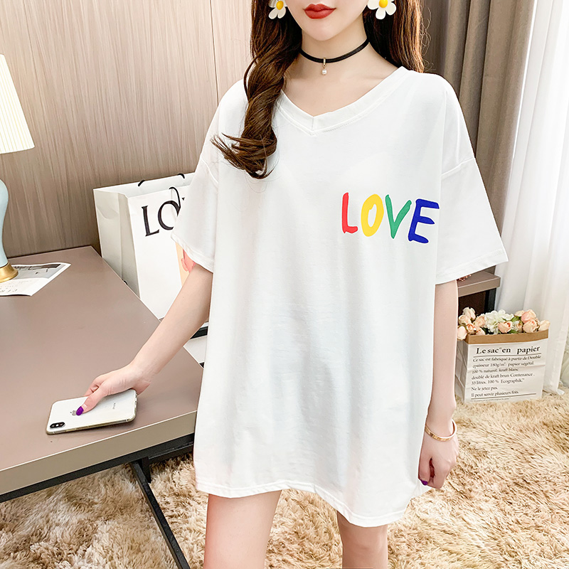 Short sleeve T-shirt women's loose half sleeve upper garment Korean version 2020 new spring and summer large women's clothing