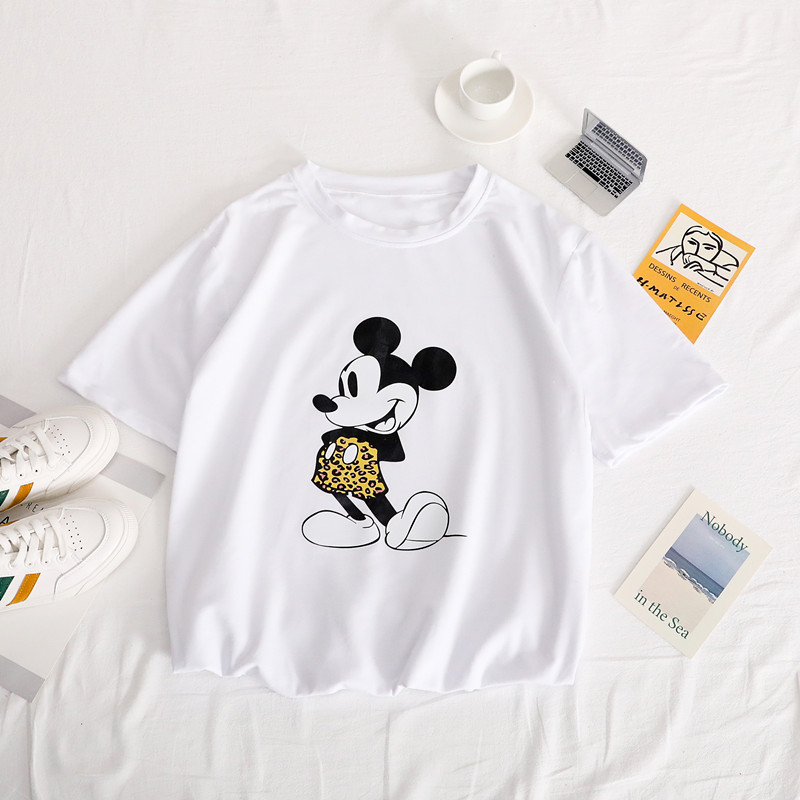 007 real shot pure cotton European super fire CEC Mickey Mouse T-shirt women's new spring and summer fashion short sleeve pure cotton half sleeve