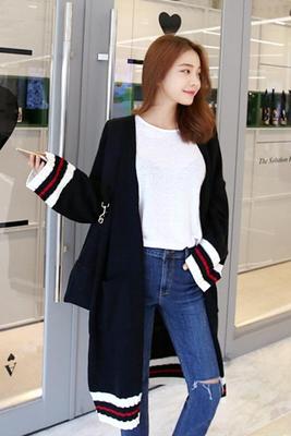Fall and Winter 2019 New Korean Edition Large Size Loose and Thicker Knitted Open-top Women's Mid-long Sweater Coat