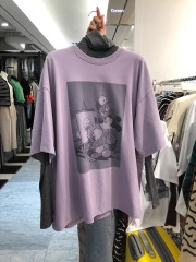 Short sleeve T-shirt women's lazy style BF loose cartoon Mickey short sleeve 180g milk silk official picture