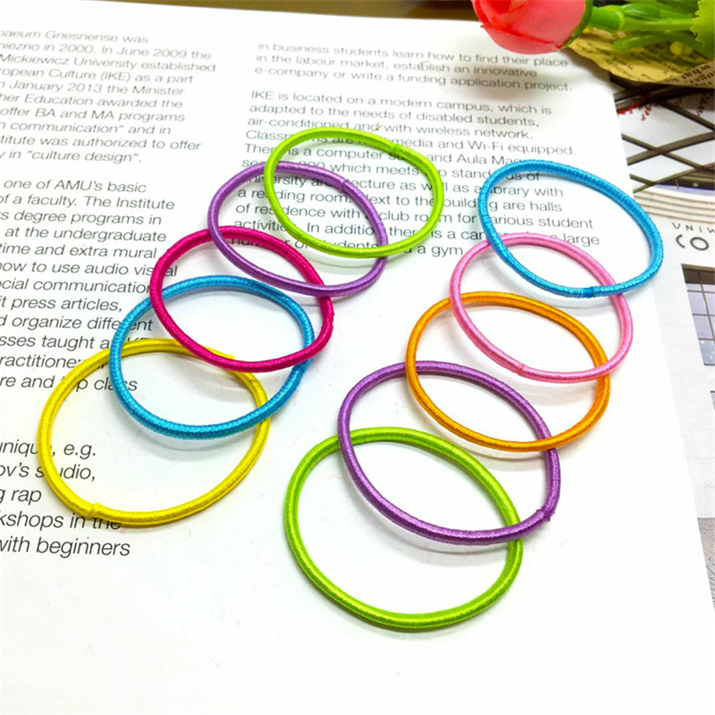 Korean version of children's hair tied small leather band candy color does not hurt hair rings