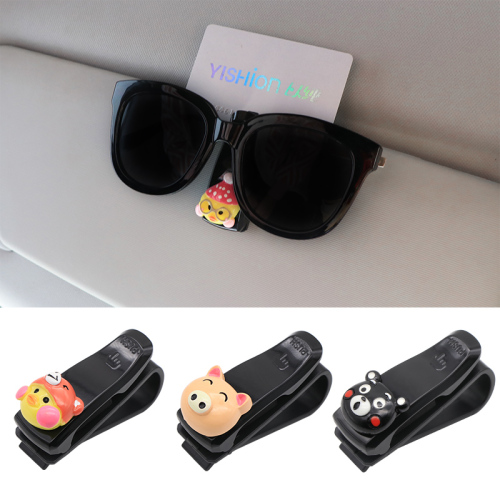 Creative interior decoration of car-mounted glasses clip small cute doll sunshade multi-functional bills Sunglasses receiving clip