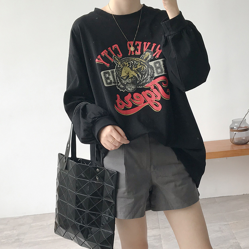 Super hot top in 2020 Korean version loose early autumn girl long sleeve T-shirt