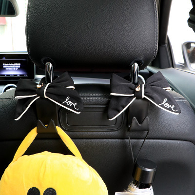 Simple personality, bow knot and multi-function hidden hook car seat with small hook