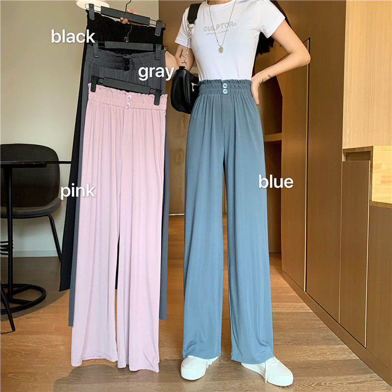 Casual pants for female students Korean version loose high waisted pants with floor draping feeling 2020 new pants summer women's thin wide leg pants