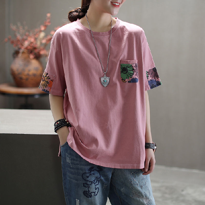 2020 summer new style short sleeve T-shirt women's loose round neck short sleeve blouse