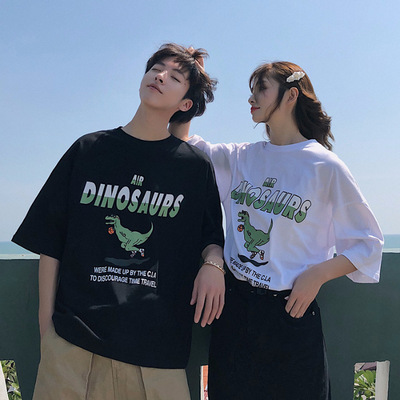 2020 xiachao brand new cartoon printing T-shirt Korean loose couple Top Men's and women's Cotton Short Sleeve T-Shirt