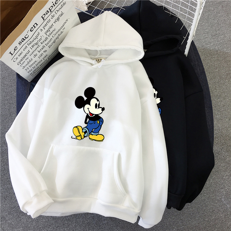 Multicolor hooded sweater new Korean version of couple's Hoodie thickened print top at front and back