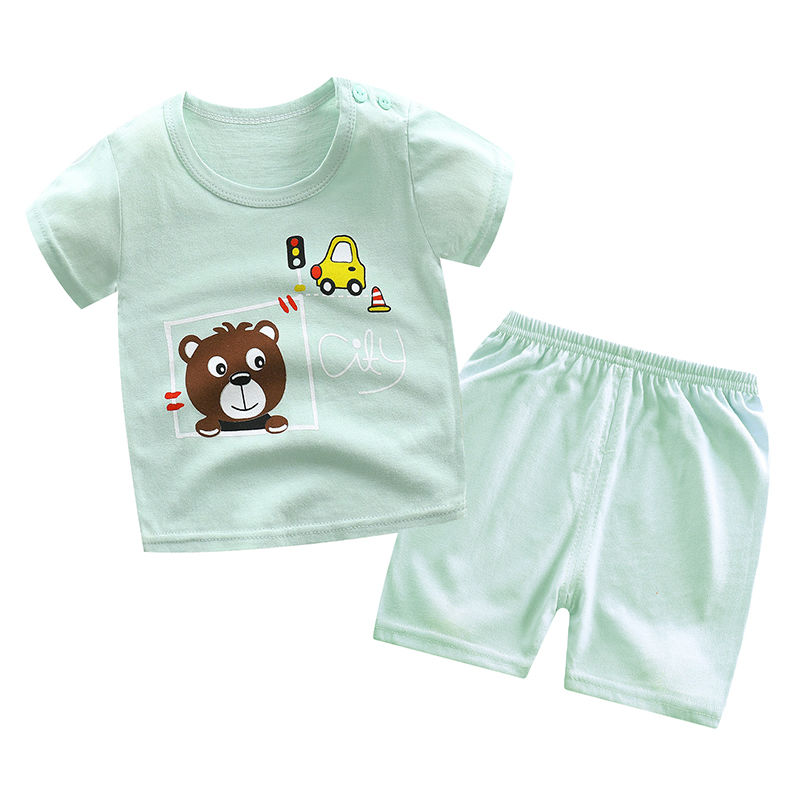 Baby Short Sleeve T-Shirt set pure cotton summer new boys and girls baby summer children's Short Sleeve T-Shirt
