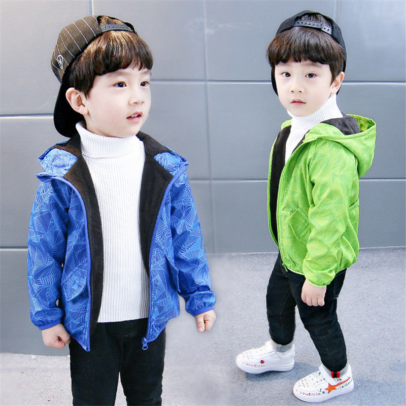 2019 new children's wear boys' spring windbreaker thin coat boys' and girls' Plush storm coat children's jacket