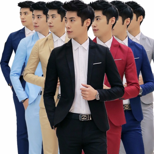 New business men's Korean version of self-cultivation groom officialdom formal dress Korean casual small suit suit for men