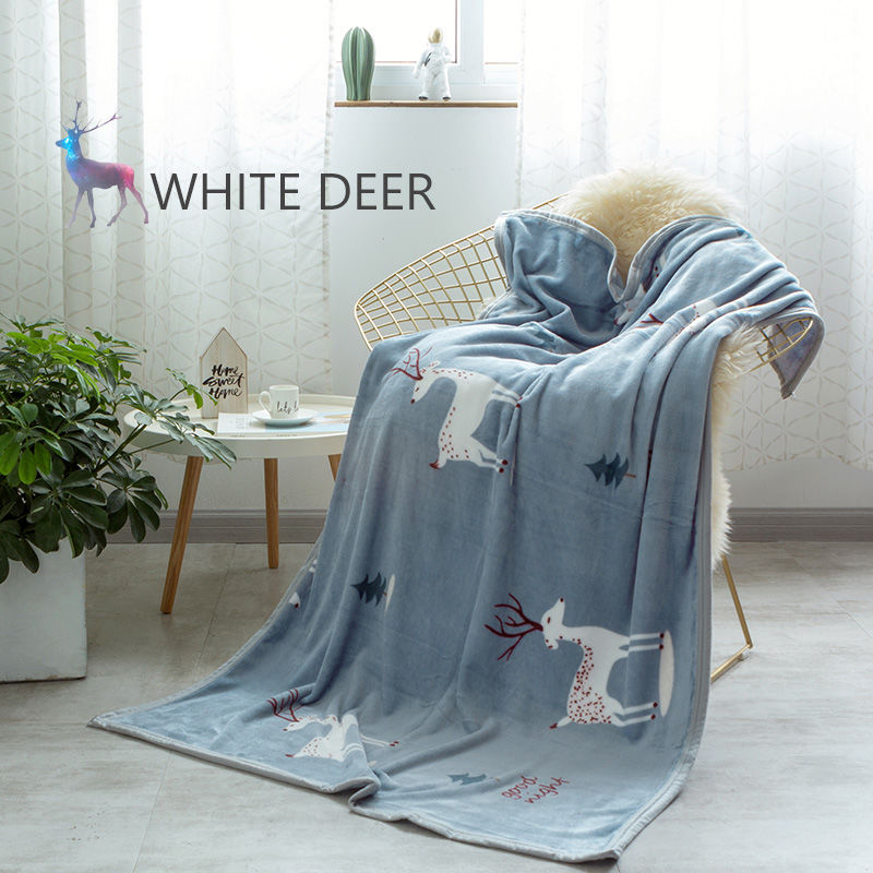 Office nap blanket single small blanket female leg blanket male thin air conditioning blanket coral velvet portable summer use