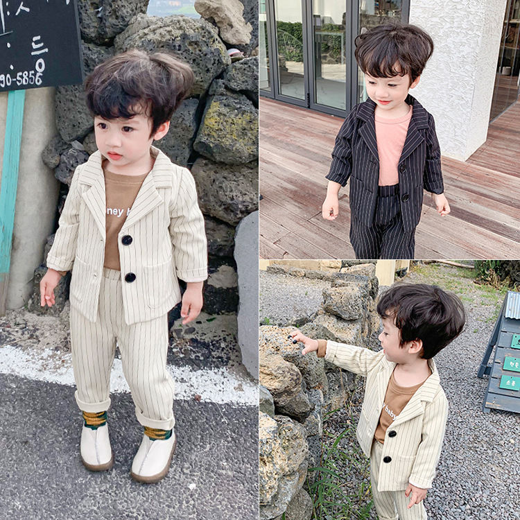 Children's suit boys flower children's dress Korean children's foreign style spring boys' small suit baby performance suit