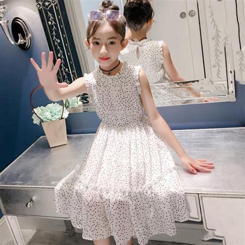 Girl's dress summer dress 2020 new children's skirt little girl middle school children's red chiffon foreign style princess skirt