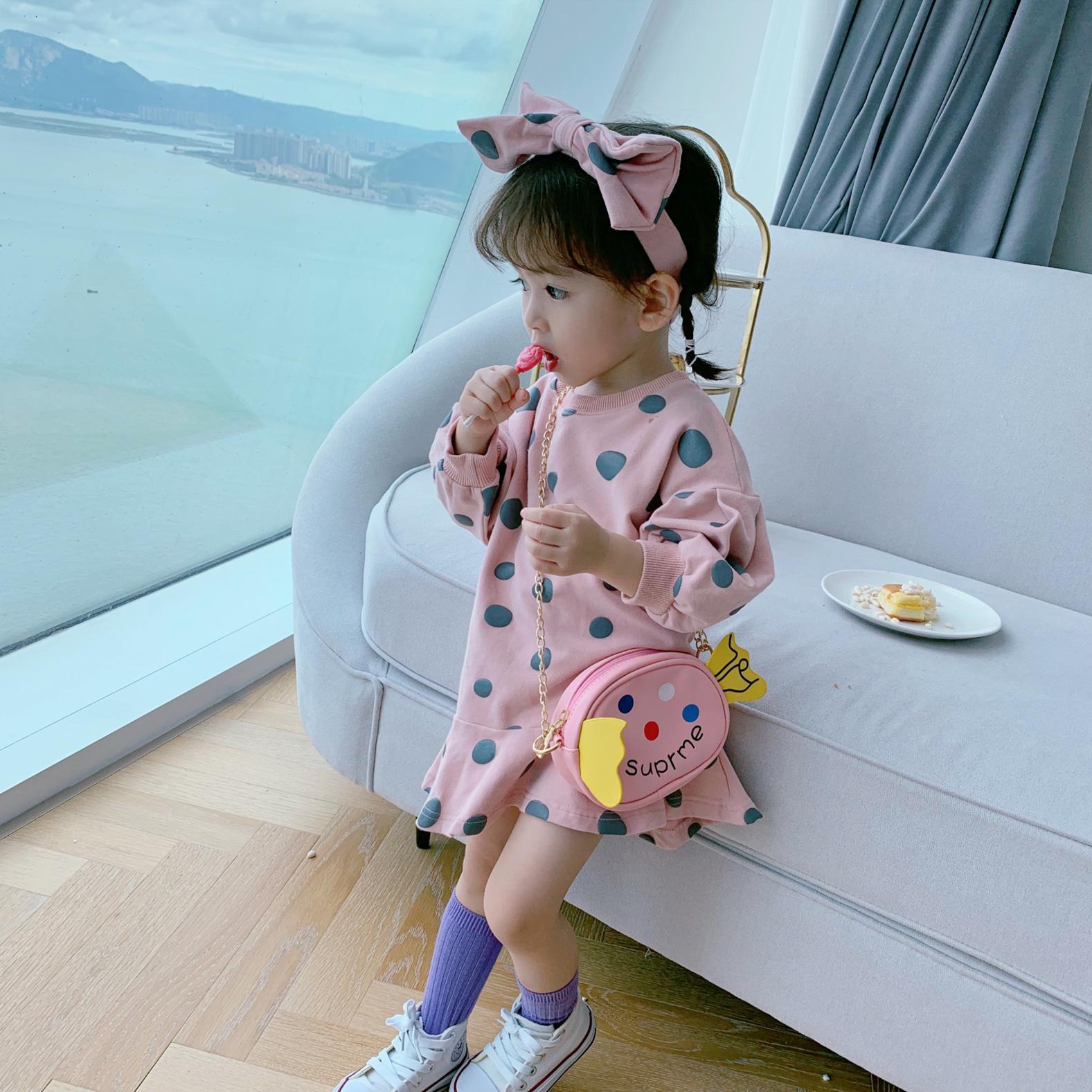2020 spring and autumn girls' dress baby foreign style autumn children's princess skirt girls' medium length cotton T-shirt skirt