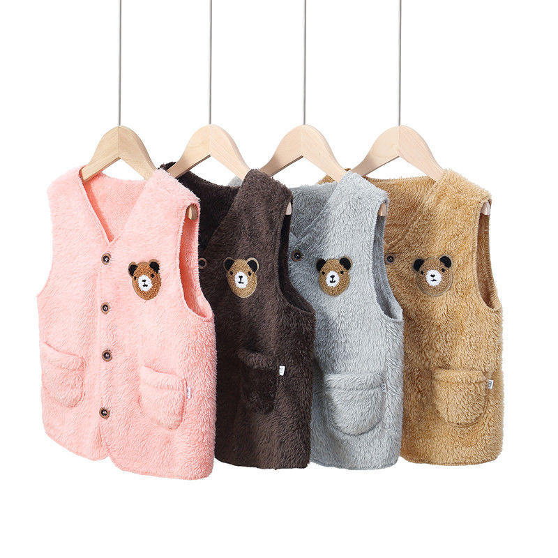 Children's wear baby coral velvet vest 2020 spring and autumn new style boys and girls spring shoulder warm versatile vest for children