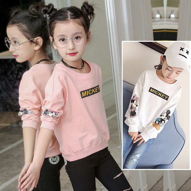 Girls' sweater autumn 2020 new Zhongda girls' long sleeve T-shirt Korean girls' spring bottoming top