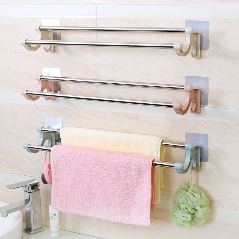 Stainless steel bathroom toilet kitchen storage rack hook towel bar