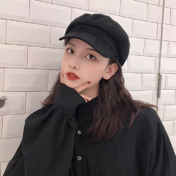 Hat girl spring and autumn Korean Beret Japanese popular octagonal hat trend