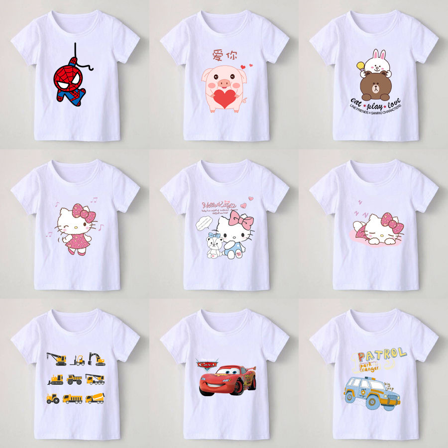 100% cotton 2020 children's clothes girls' bottoming shirt pure cotton boys' short sleeve T-shirt children's summer top