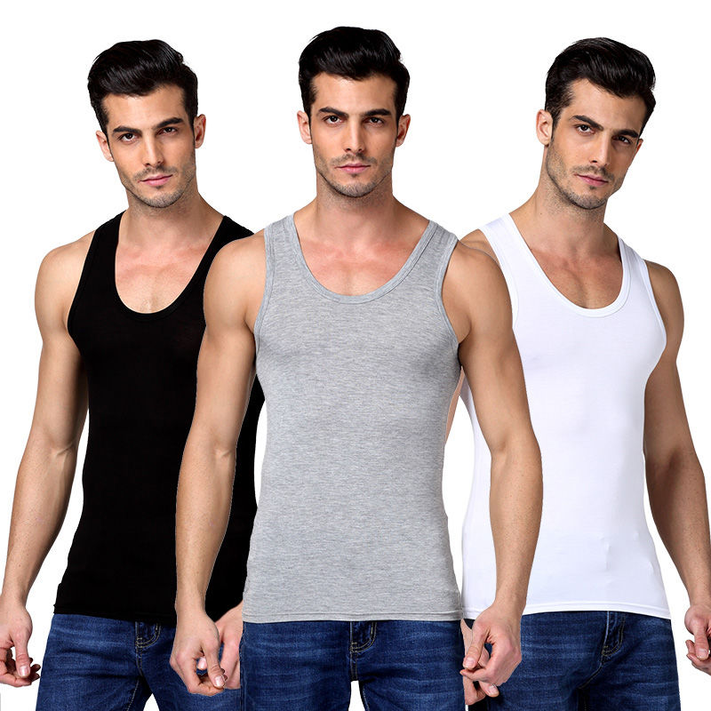 [1pc / 2pcs] vest men's summer men's Vest summer fitness men's Vest pure cotton sports bottoming vest