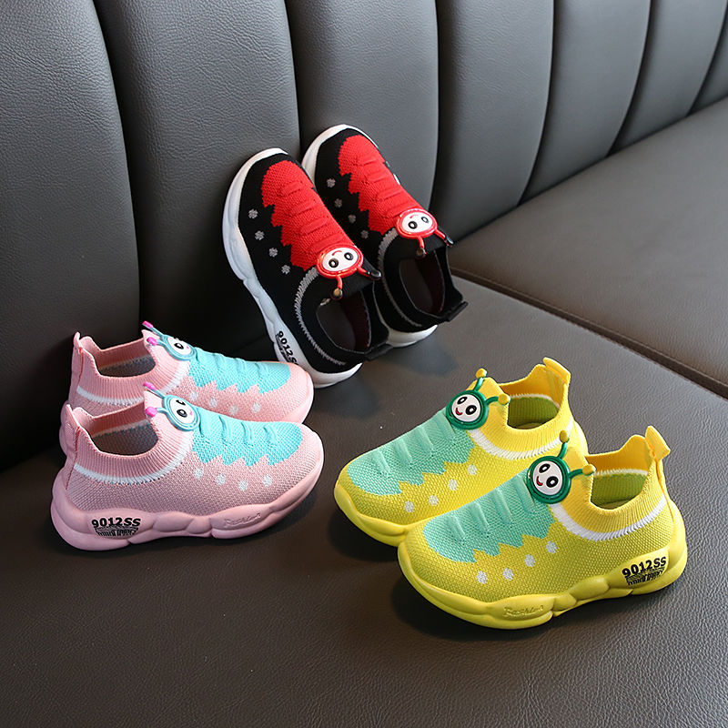 Caterpillar girl's shoes mesh breathable children's sports shoes soft sole baby socks shoes children's net Shoes Boys' shoes