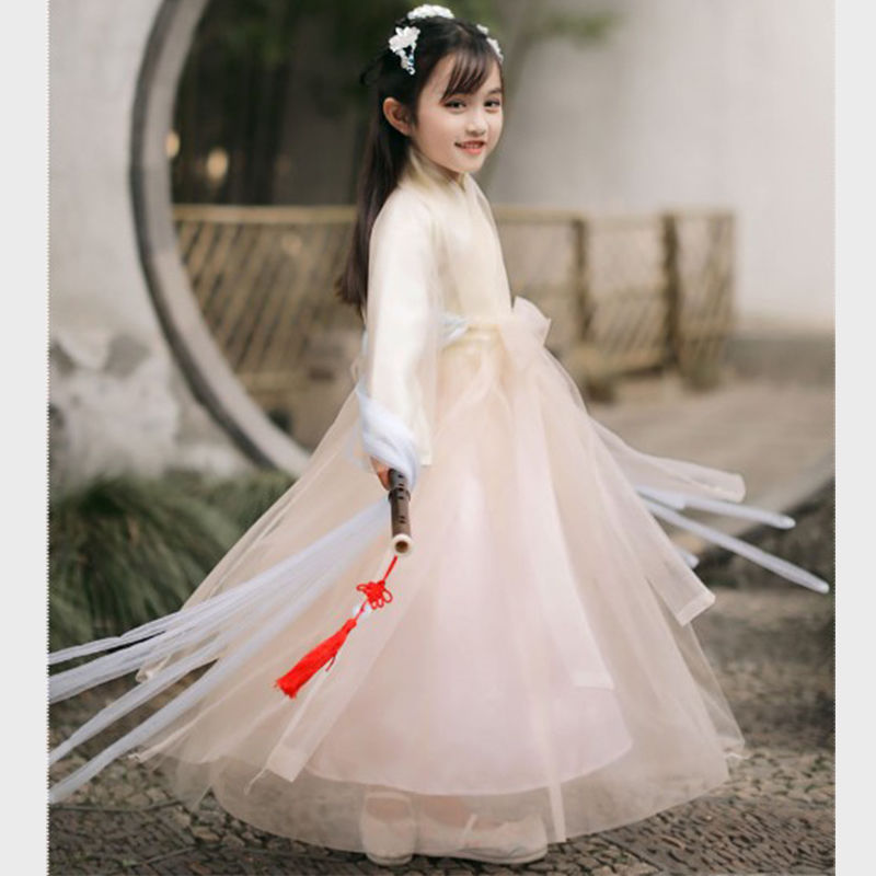 Children's Hanfu women's summer net red ancient costume China Wind FAIRY DRESS super FAIRY DRESS stage guzheng performance dress