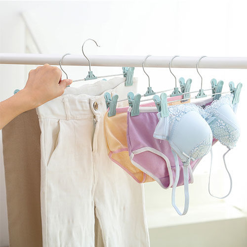Plastic pants rack, clothes rack, multifunctional clothes rack, anti slip telescopic pants clip, pants rack, household adult clothes rack