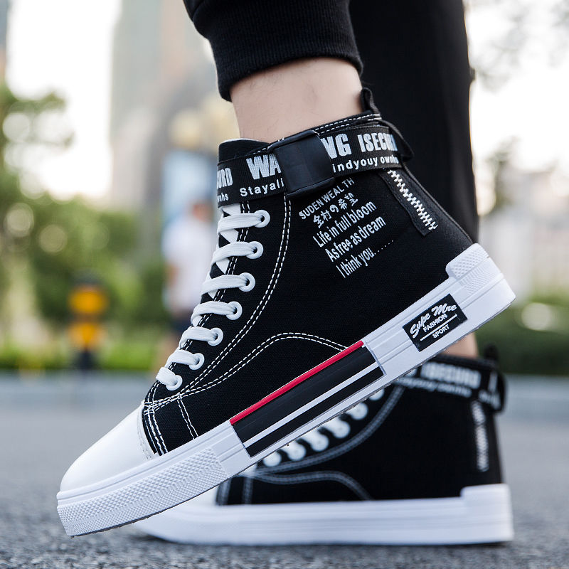 Autumn trend board shoes high top canvas shoes men's sports casual low top shoes Korean version versatile student men's fashion shoes breathable