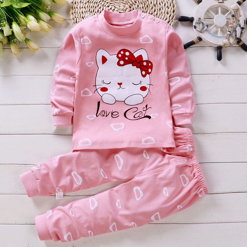 Children's underwear set pure cotton baby autumn clothes and trousers 0-8 years old boys and Girls Pajamas baby clothes spring and autumn clothes