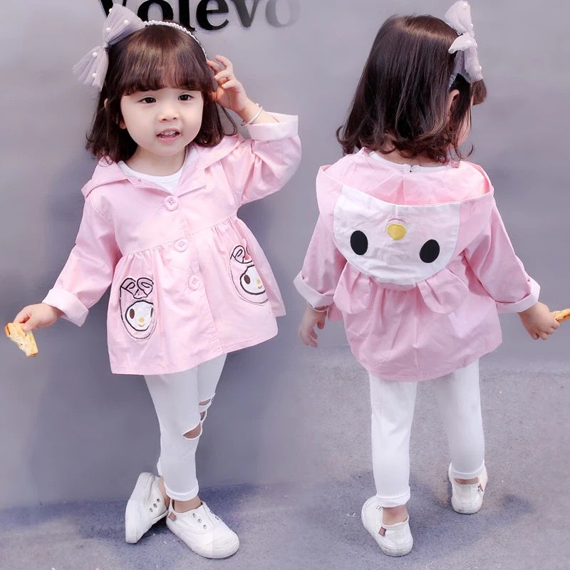 Children's wear girl windbreaker coat girl baby girl spring and autumn baby dress autumn baby princess casual cartoon top