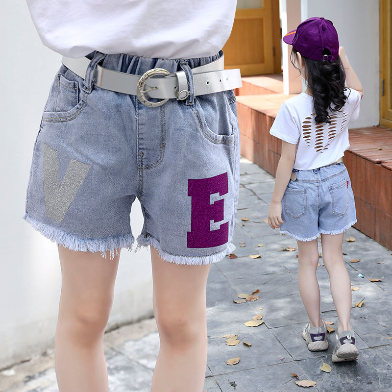 2020 new girls' shorts denim summer thin and loose pants