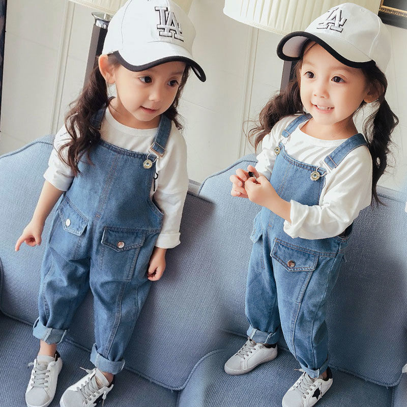 Children's pants fall 2020 baby 013 year old boys and girls 2 foreign style jeans trousers with cashmere