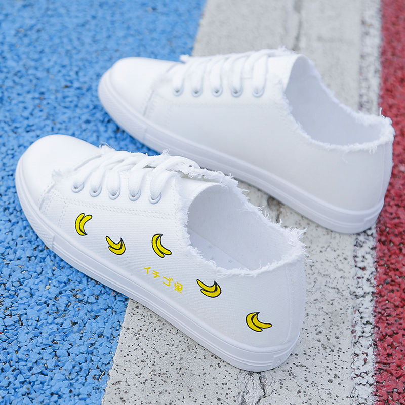 Canvas shoes female shoes Student Korean version versatile Harajuku women's summer small white shoes flat soled shoes breathable cloth shoes list