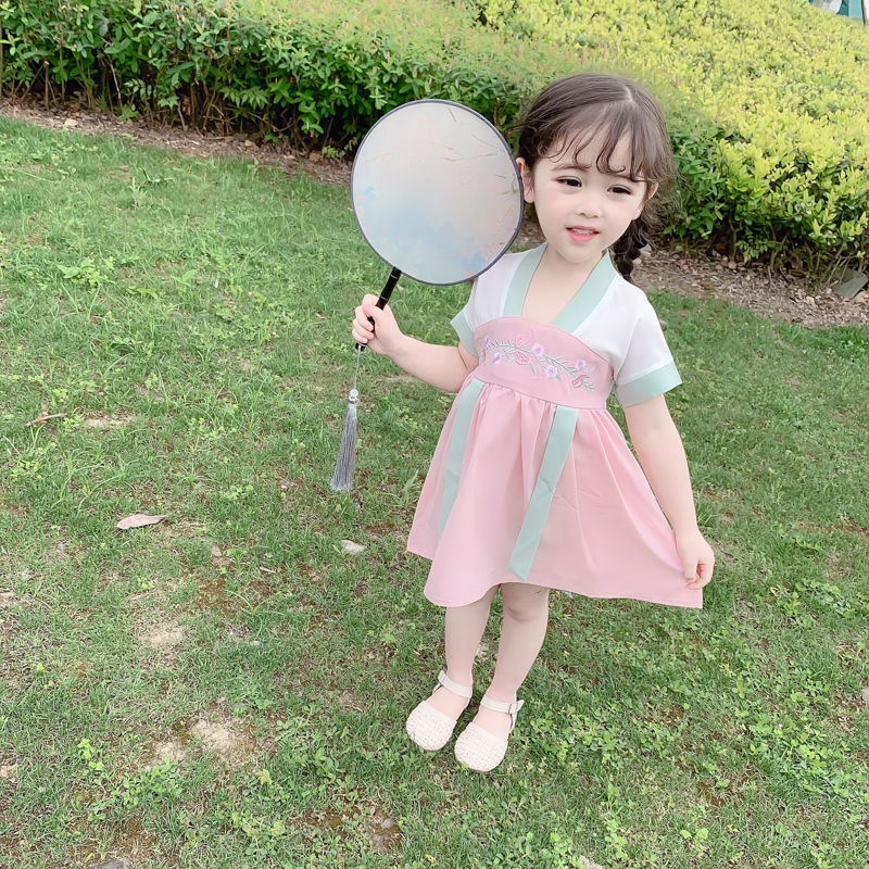 Children's Hanfu dress 2020 new girl's ancient Chinese dress children's children's dress Western summer Confucian skirt