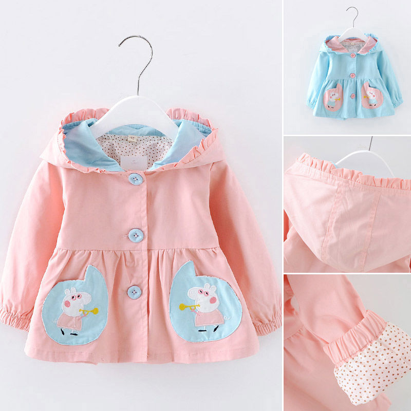 Girl's coat spring and autumn dress Korean baby coat children's wear 1-3-5 years old girl baby windbreaker new fashion in 2019