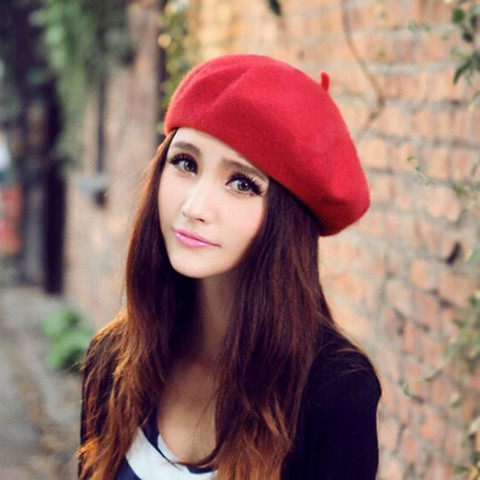 Fan Bingbing's Beret female Korean version autumn bud hat autumn winter women's hat imitation wool painter's Belle hat